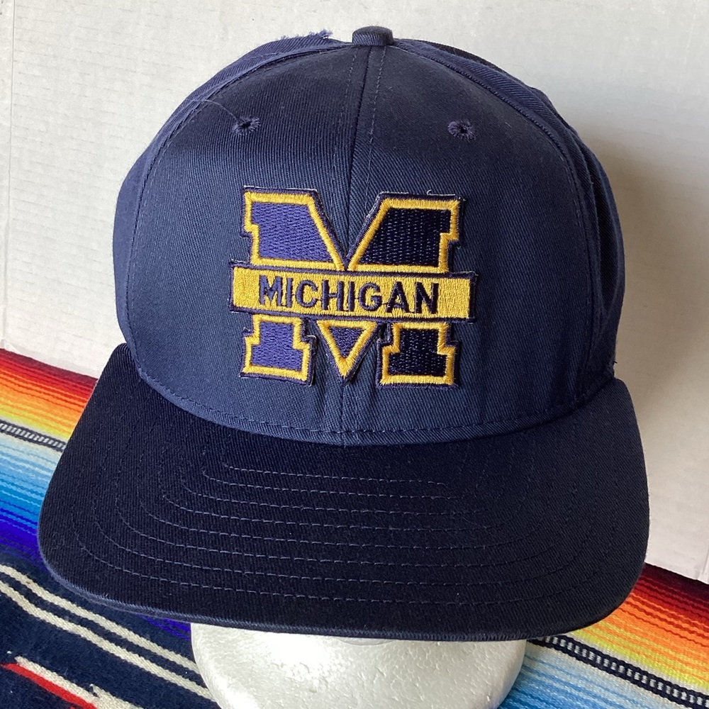 Vtg University square University of Michigan wolverines SnapBack Hat Made in USA